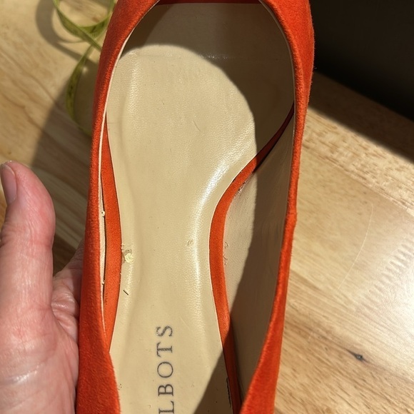 Talbots ladies wedge dress shoes size 9.5. Orange suede. Preowned good condition - Picture 15 of 16